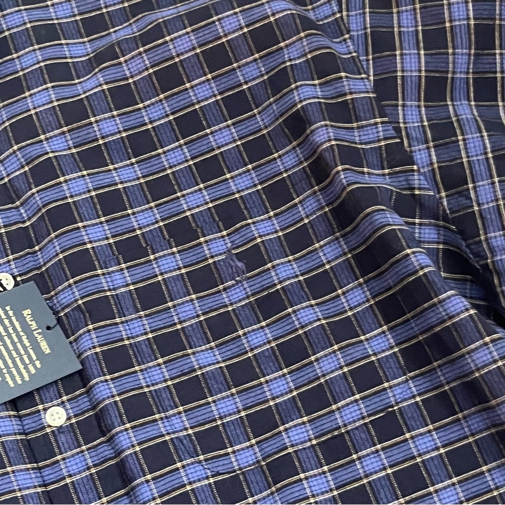 Men’s NWT Ralph Lauren The Big Oxford Shirt Button Size Large 100% Cotton Plaid - Picture 8 of 11